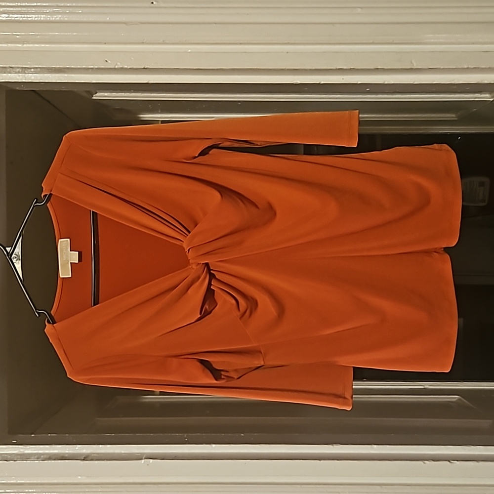 Michael Kors Paprika 3/4 Sleeve V- neck Blouse